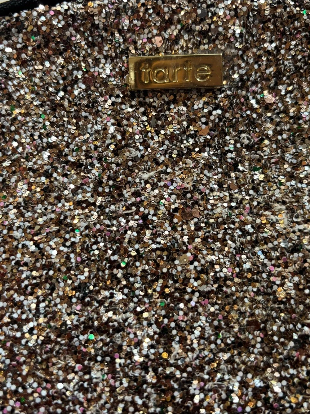 tarte Rose Gold Glitter Cosmetic Pouch